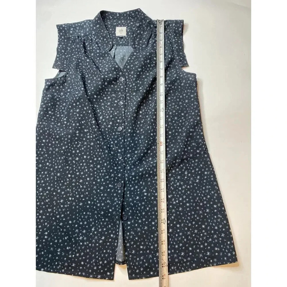 Cabi Astral Blouse Black Tank Top Star Print Button Up Women’s Medium - Picture 5 of 7
